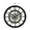Indoor Rustic Metal Arabic Moving Gear Analog Wall Clock