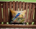 Bluebird Throw Pillow Machine Washable, Indoor Outdoor Decorative Pillow for Couch, Bed or Patio, 14Hx14W