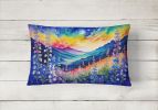 Flowers in Color Throw Pillow Throw Pillow for Indoor Couch Bed Outdoor Patio Washable, Delphinium,12Hx16W