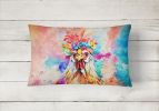 Hippie Animals Throw Pillow Throw Pillow for Indoor Couch Bed Outdoor Patio Washable, Polish Poland Rooster 4031,12Hx16W