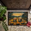 Crawfish at the Camp Doormat Front Door Mat Indoor Outdoor Rugs for Entryway, Non Slip Washable Low Pile, 18H X 27W