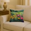 North Dakota Wild Prairie Roses in Watercolor Throw Pillow Machine Washable, Indoor Outdoor Decorative Pillow for Couch, Bed or Patio, 18Hx18W