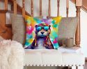 NEW Hippie Animal Otter Throw Pillow Machine Washable, Indoor Outdoor Decorative Pillow for Couch, Bed or Patio, 14Hx14W