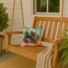 Maine White Pine Cone and Tassels in Watercolor Throw Pillow Machine Washable, Indoor Outdoor Decorative Pillow for Couch, Bed or Patio, 14Hx14W