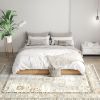 HOMCOM 8x10 Area Rug, Indoor Boho Machine Washable Carpet for Living Room, Bedroom, Dining Room, Kitchen, Blue