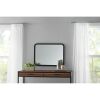 22inx30in Rounded Edge Rectangular Black Finish Wall Mirror