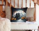 The Grim Reaper Spooky Halloween Throw Pillow Machine Washable, Indoor Outdoor Decorative Pillow for Couch, Bed or Patio, 14Hx14W