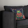 Frog Christmas Throw Pillow Machine Washable, Indoor Outdoor Decorative Pillow for Couch, Bed or Patio, 14Hx14W