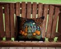 Papel Picado Skeletons Spooky Halloween Throw Pillow Machine Washable, Indoor Outdoor Decorative Pillow for Couch, Bed or Patio, 14Hx14W