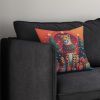 Cheetah Christmas Throw Pillow Machine Washable, Indoor Outdoor Decorative Pillow for Couch, Bed or Patio, 14Hx14W