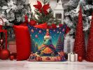 Turtle Christmas Throw Pillow Machine Washable, Indoor Outdoor Decorative Pillow for Couch, Bed or Patio, 14Hx14W
