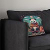 Panda Christmas Throw Pillow Machine Washable, Indoor Outdoor Decorative Pillow for Couch, Bed or Patio, 14Hx14W