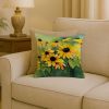 Maryland Black-Eyed Susans in Watercolor Throw Pillow Machine Washable, Indoor Outdoor Decorative Pillow for Couch, Bed or Patio, 18Hx18W