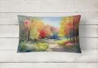 State Watercolor Flowers Throw Pillow Throw Pillow for Indoor Couch Bed Outdoor Patio Washable, North Carolina Dogwoods 1694,12Hx16W