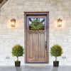 HOMCOM 21.7" Set of 2 Artificial Topiary Trees, Cedar Faux Topiaries, Fake Plants for Home Indoor outdoor Decor