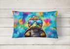 Hippie Animals Throw Pillow Throw Pillow for Indoor Couch Bed Outdoor Patio Washable, Tortoise Turtle 4047,12Hx16W