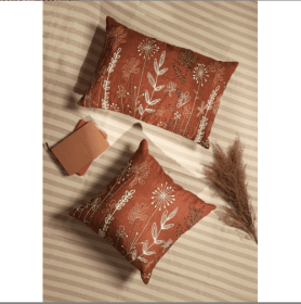 Linen Embroidered Lumbar Pillow (Option: Natural)