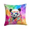 NEW Hippie Animal Panda Throw Pillow Machine Washable, Indoor Outdoor Decorative Pillow for Couch, Bed or Patio, 14Hx14W