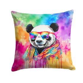 NEW Hippie Animal Panda Throw Pillow Machine Washable, Indoor Outdoor Decorative Pillow for Couch, Bed or Patio, 14Hx14W (Default: Default)