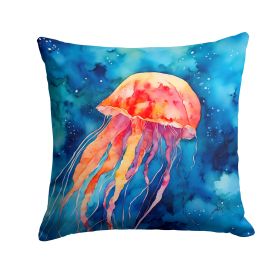 Jellyfish Throw Pillow Machine Washable, Indoor Outdoor Decorative Pillow for Couch, Bed or Patio, 14Hx14W (Default: Default)