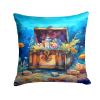 Treasure Chest Throw Pillow Machine Washable, Indoor Outdoor Decorative Pillow for Couch, Bed or Patio, 14Hx14W