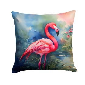 Flamingo Throw Pillow Machine Washable, Indoor Outdoor Decorative Pillow for Couch, Bed or Patio, 14Hx14W (Default: Default)