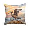 Pelican Throw Pillow Machine Washable, Indoor Outdoor Decorative Pillow for Couch, Bed or Patio, 14Hx14W