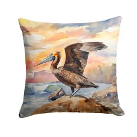 Pelican Throw Pillow Machine Washable, Indoor Outdoor Decorative Pillow for Couch, Bed or Patio, 14Hx14W (Default: Default)