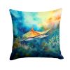 Sting Ray Throw Pillow Machine Washable, Indoor Outdoor Decorative Pillow for Couch, Bed or Patio, 14Hx14W