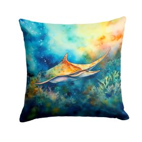 Sting Ray Throw Pillow Machine Washable, Indoor Outdoor Decorative Pillow for Couch, Bed or Patio, 14Hx14W (Default: Default)
