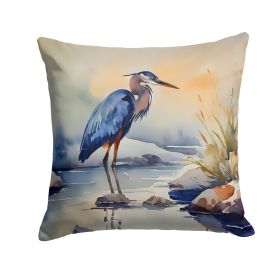 Blue Heron Throw Pillow Machine Washable, Indoor Outdoor Decorative Pillow for Couch, Bed or Patio, 14Hx14W (Default: Default)