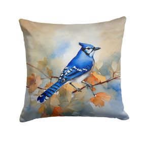 Blue Jay Throw Pillow Machine Washable, Indoor Outdoor Decorative Pillow for Couch, Bed or Patio, 14Hx14W (Default: Default)