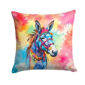 NEW Hippie Animal Donkey Throw Pillow Machine Washable, Indoor Outdoor Decorative Pillow for Couch, Bed or Patio, 14Hx14W (Default: Default)