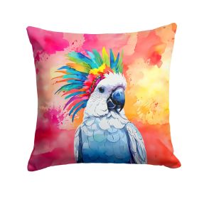 NEW Hippie Animal Cockatoo Throw Pillow Machine Washable, Indoor Outdoor Decorative Pillow for Couch, Bed or Patio, 14Hx14W (Default: Default)