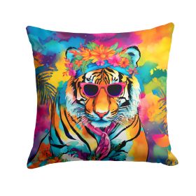 NEW Hippie Animal Bengal Tiger Throw Pillow Machine Washable, Indoor Outdoor Decorative Pillow for Couch, Bed or Patio, 14Hx14W (Default: Default)