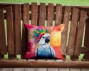 NEW Hippie Animal Cockatoo Throw Pillow Machine Washable, Indoor Outdoor Decorative Pillow for Couch, Bed or Patio, 14Hx14W