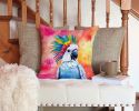 NEW Hippie Animal Cockatoo Throw Pillow Machine Washable, Indoor Outdoor Decorative Pillow for Couch, Bed or Patio, 14Hx14W
