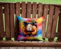 NEW Hippie Animal Guinea Pig Throw Pillow Machine Washable, Indoor Outdoor Decorative Pillow for Couch, Bed or Patio, 14Hx14W