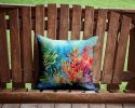Seaweed Throw Pillow Machine Washable, Indoor Outdoor Decorative Pillow for Couch, Bed or Patio, 14Hx14W