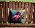 Flamingo Throw Pillow Machine Washable, Indoor Outdoor Decorative Pillow for Couch, Bed or Patio, 14Hx14W