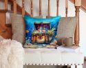 Treasure Chest Throw Pillow Machine Washable, Indoor Outdoor Decorative Pillow for Couch, Bed or Patio, 14Hx14W