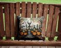 Pet Cemetery Spooky Halloween Throw Pillow Machine Washable, Indoor Outdoor Decorative Pillow for Couch, Bed or Patio, 14Hx14W