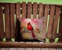 Cardinal Throw Pillow Machine Washable, Indoor Outdoor Decorative Pillow for Couch, Bed or Patio, 14Hx14W