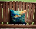 Sting Ray Throw Pillow Machine Washable, Indoor Outdoor Decorative Pillow for Couch, Bed or Patio, 14Hx14W