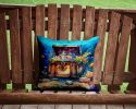 Treasure Chest Throw Pillow Machine Washable, Indoor Outdoor Decorative Pillow for Couch, Bed or Patio, 14Hx14W