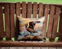 Pelican Throw Pillow Machine Washable, Indoor Outdoor Decorative Pillow for Couch, Bed or Patio, 14Hx14W