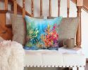 Seaweed Throw Pillow Machine Washable, Indoor Outdoor Decorative Pillow for Couch, Bed or Patio, 14Hx14W