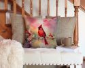 Cardinal Throw Pillow Machine Washable, Indoor Outdoor Decorative Pillow for Couch, Bed or Patio, 14Hx14W