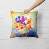 Orchids in Watercolor Throw Pillow Machine Washable, Indoor Outdoor Decorative Pillow for Couch, Bed or Patio, 18Hx18W