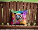 NEW Hippie Animal Panda Throw Pillow Machine Washable, Indoor Outdoor Decorative Pillow for Couch, Bed or Patio, 14Hx14W